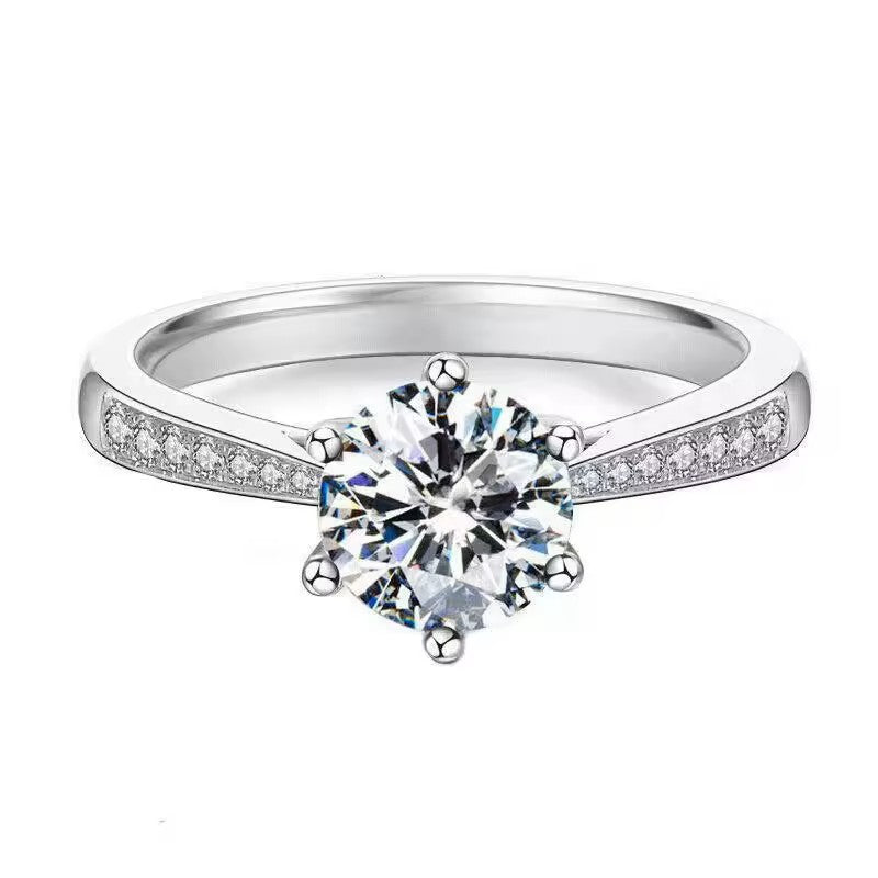 Anel Alessa em Prata 925 com Moissanite Incolor 2 ct