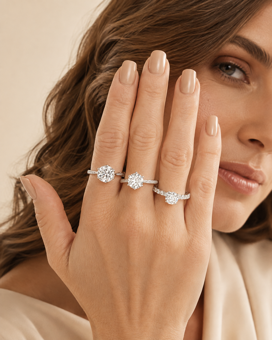 Anel Alessa em Prata 925 com Moissanite Incolor 2 ct