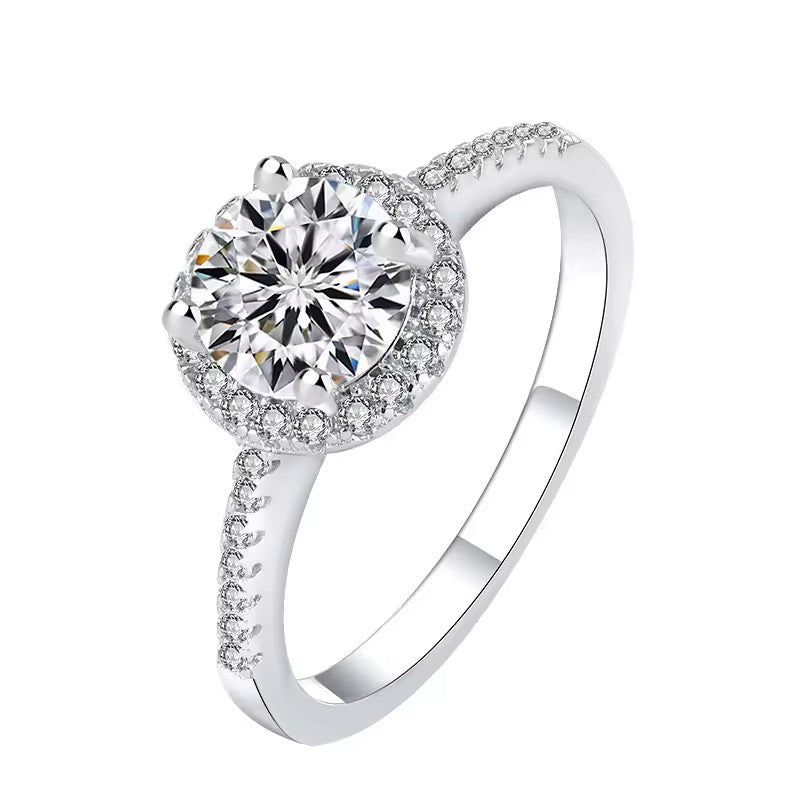Anel Fiorella em Prata 925 com Moissanite Incolor 2 ct
