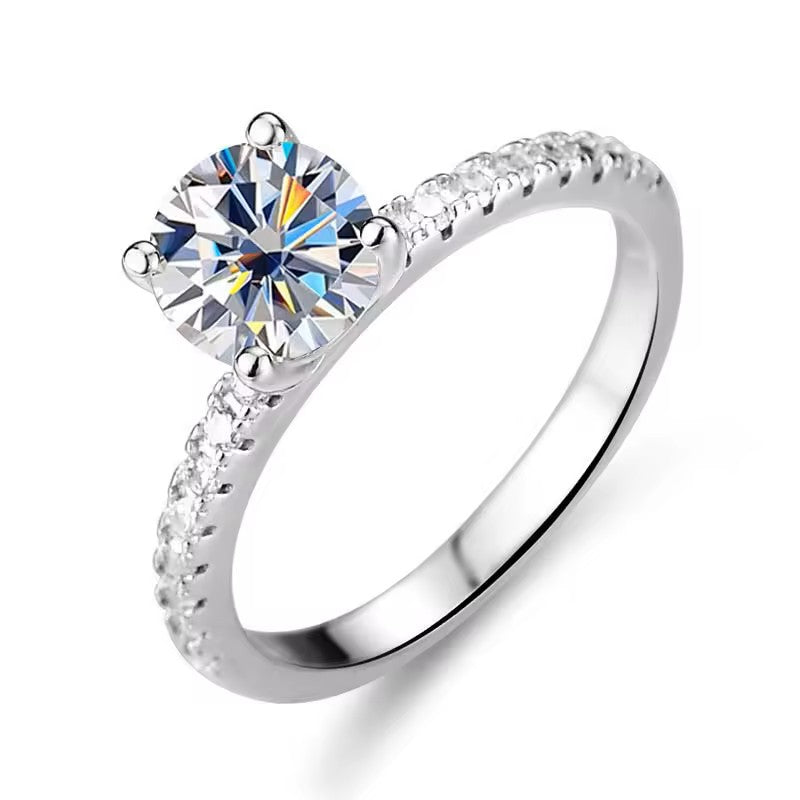 Anel Eleonora em Prata 925 com Moissanite incolor1ct.